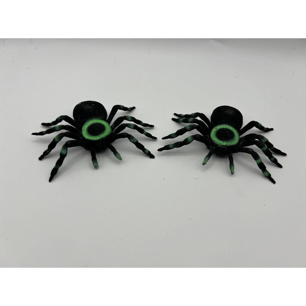 Vintage Fun World Terrible Tarantulas Black & Green Halloween Decoration Spider